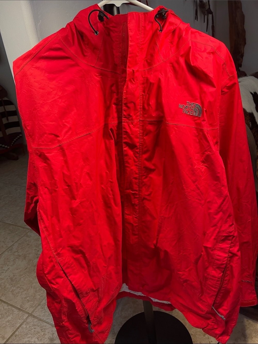 The North Face Bright Red Waterproof Hooded Shell